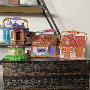 Disney Animators Collection Littles Playset Lot of 3 Houses
